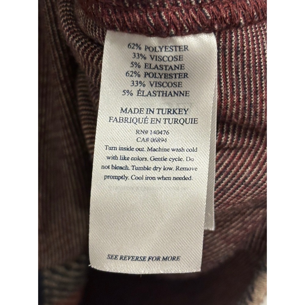 Faherty Legend Sweater Shirt Womens Medium Red Navy Plaid Button Down FLAW - Picture 7 of 8